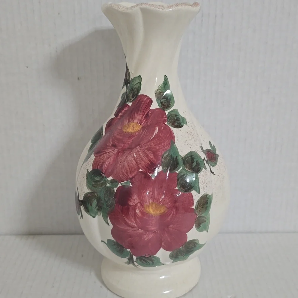 Vintage Clinchfield Pottery  Large Floral Ceramic Vase